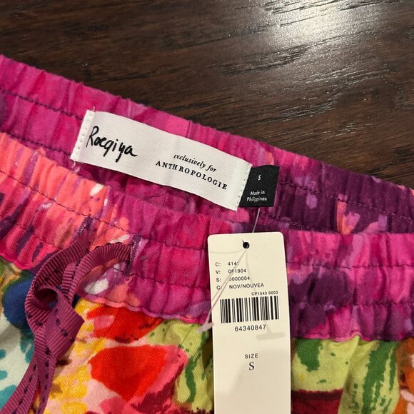 BNWT Anthropologie Roeqiya Fris Garden Bloom Flannel Pajamas Lounge Pants size S - Picture 5 of 6